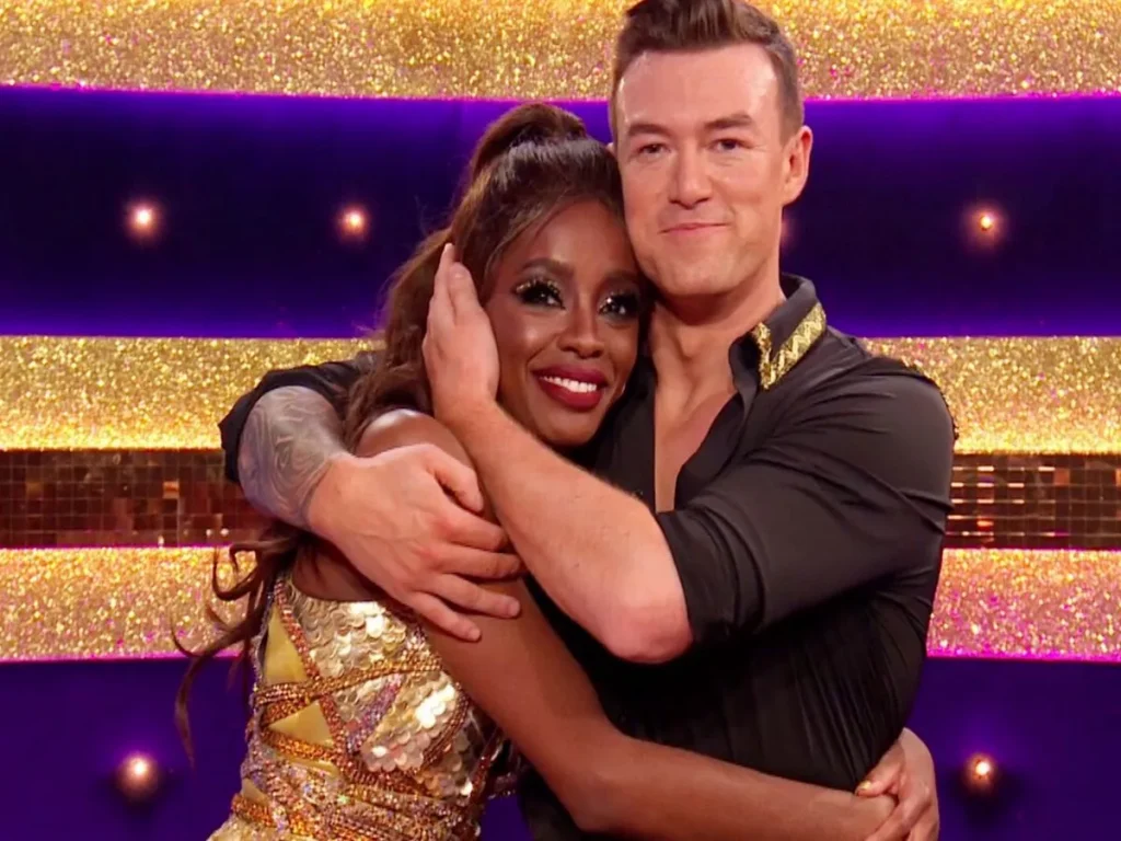 AJ Odudu with partner Kai Widdrington rehearsing for Strictly Come Dancing